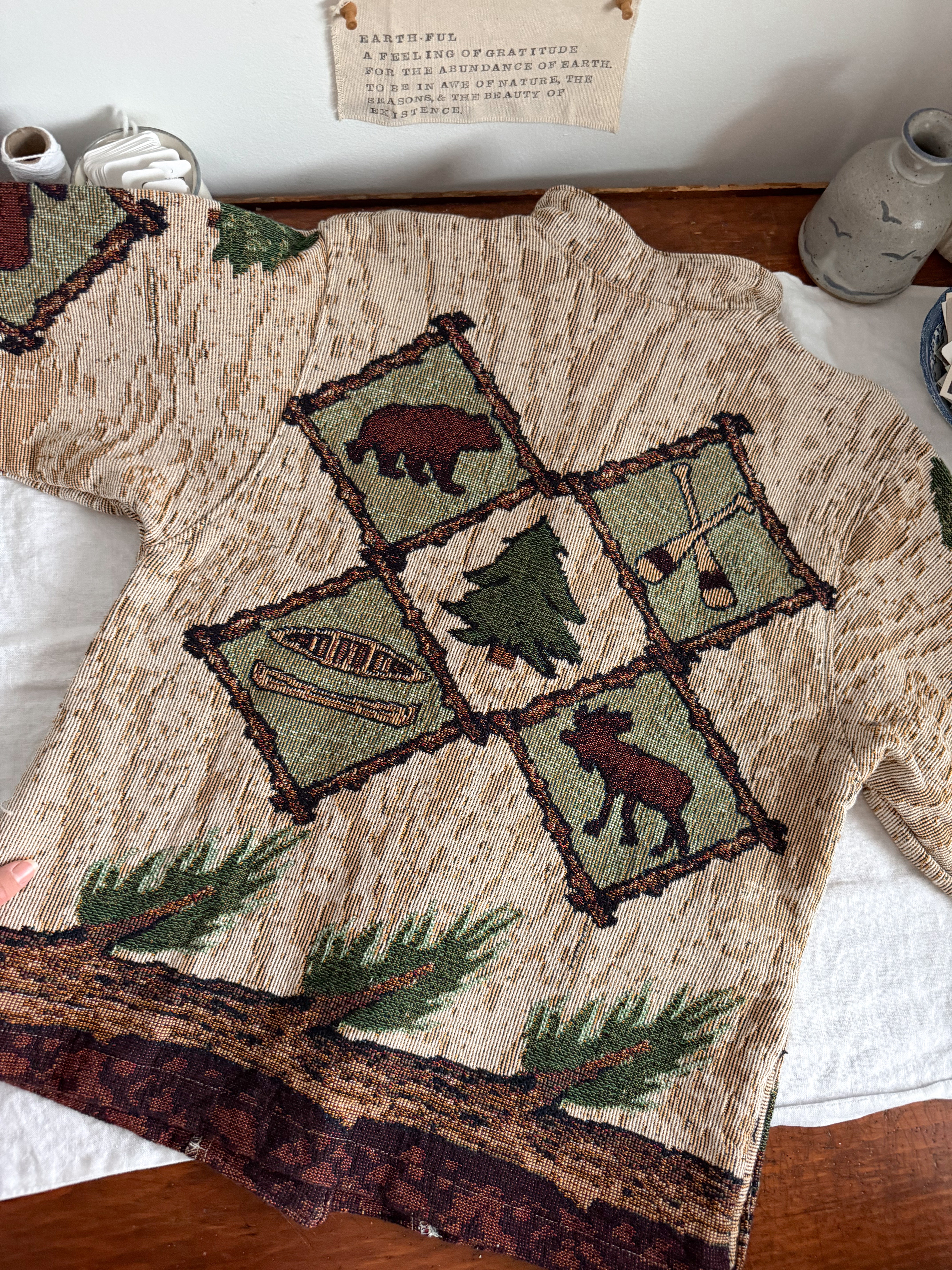 The Wilderness Canoe Tapestry Jacket (M &amp; L)