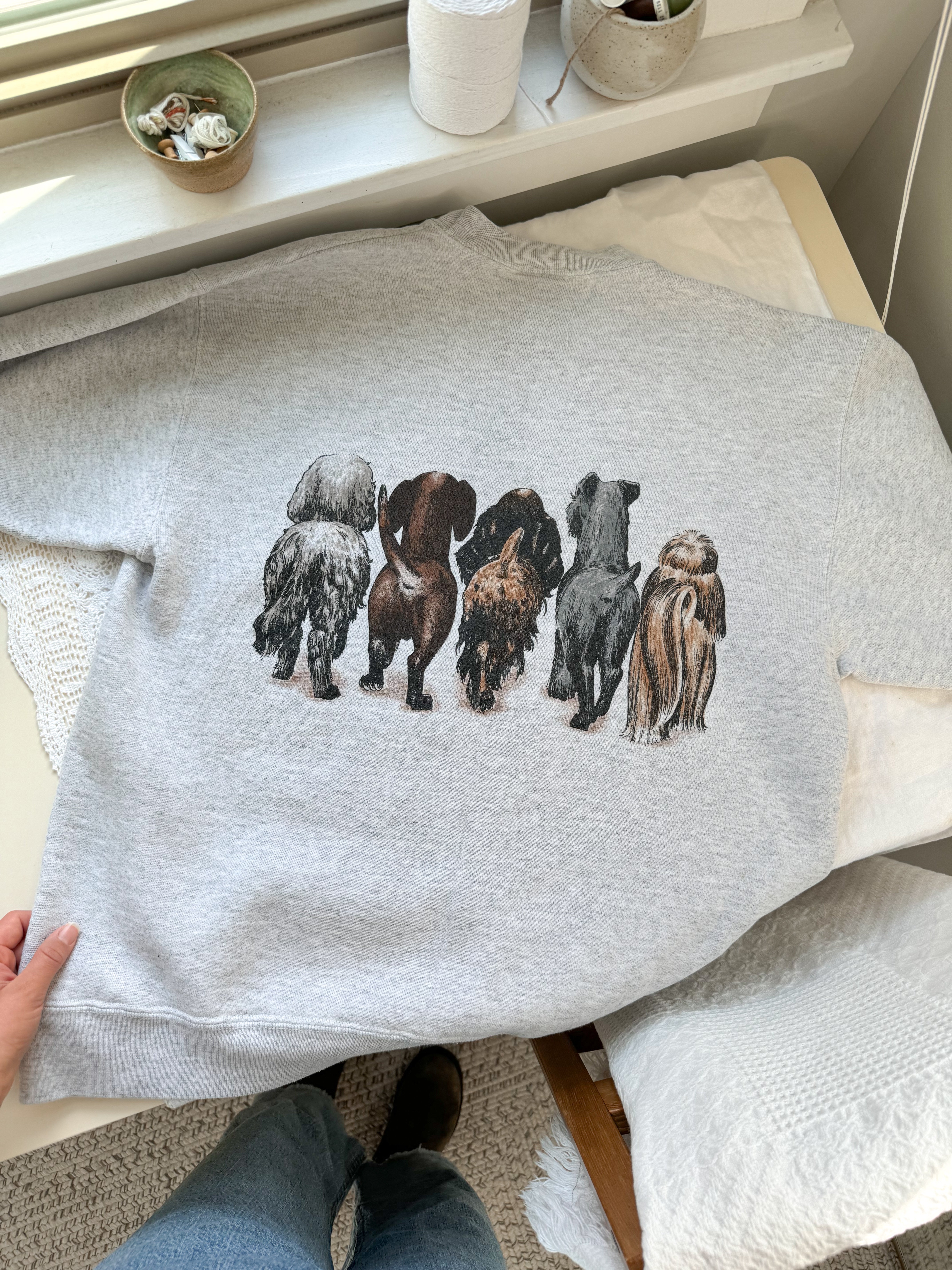 The Double Sided Dog Crewneck (L)