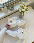 The White All Star Lugged Platform Converse (9.5)