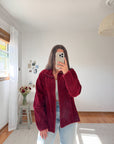 The Deep Cherry Corduroy Zip Up (L)