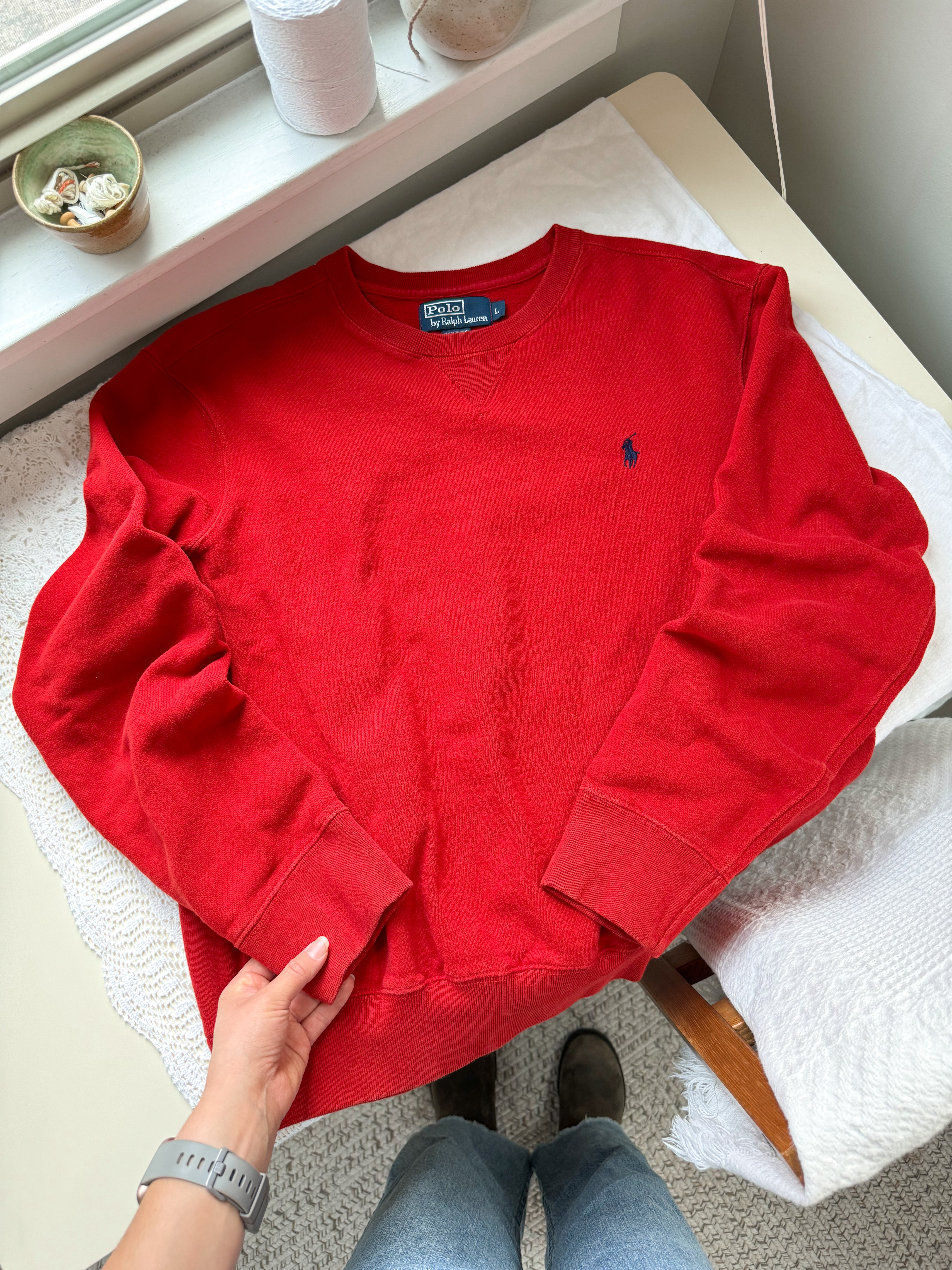 The Red Polo Crewneck (L)