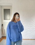 The Periwinkle Fuzzy Crewneck (L)