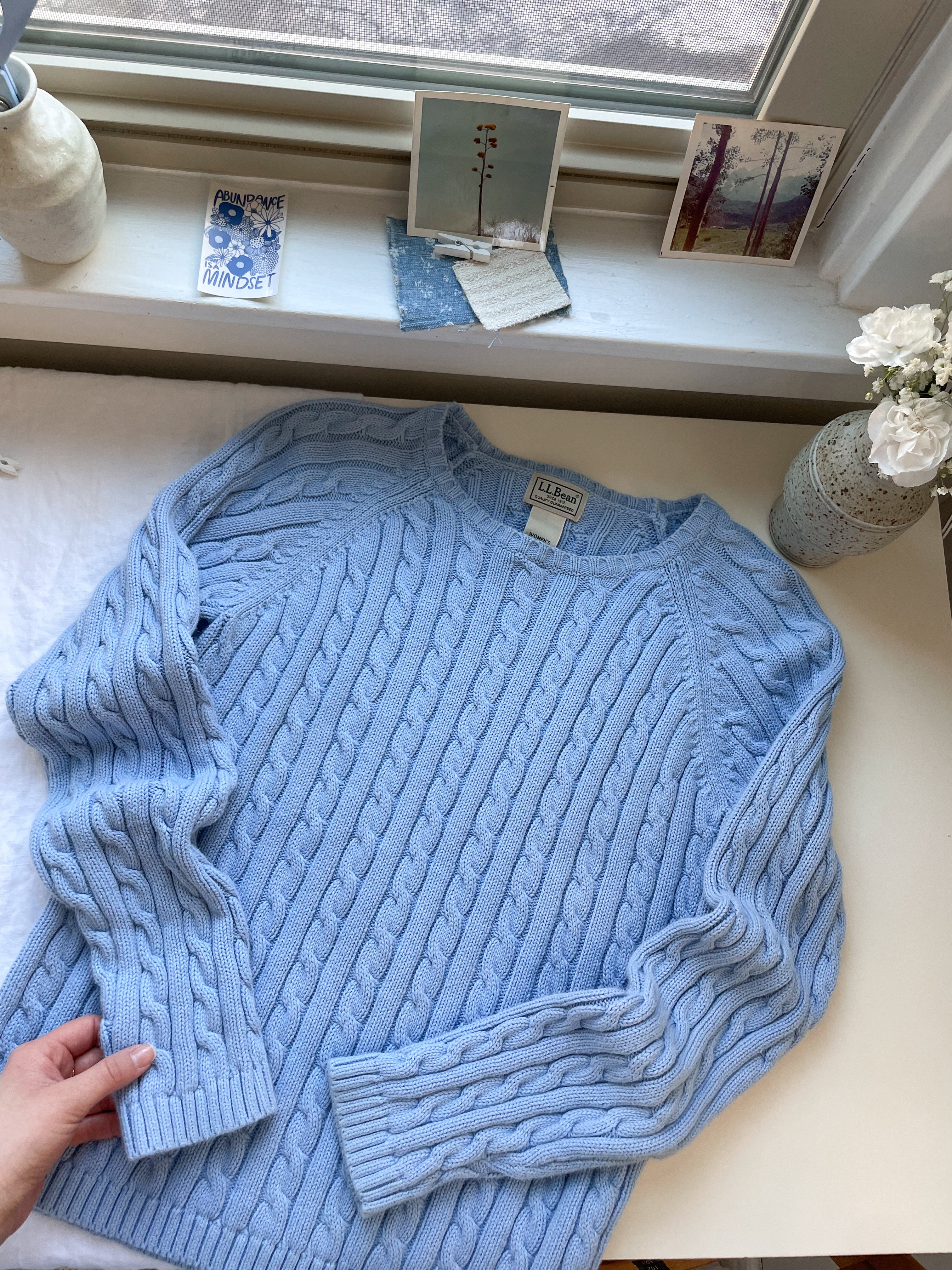 The Pale Blue Cable Knit (S)