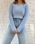 The Pale Blue Cable Knit (S)