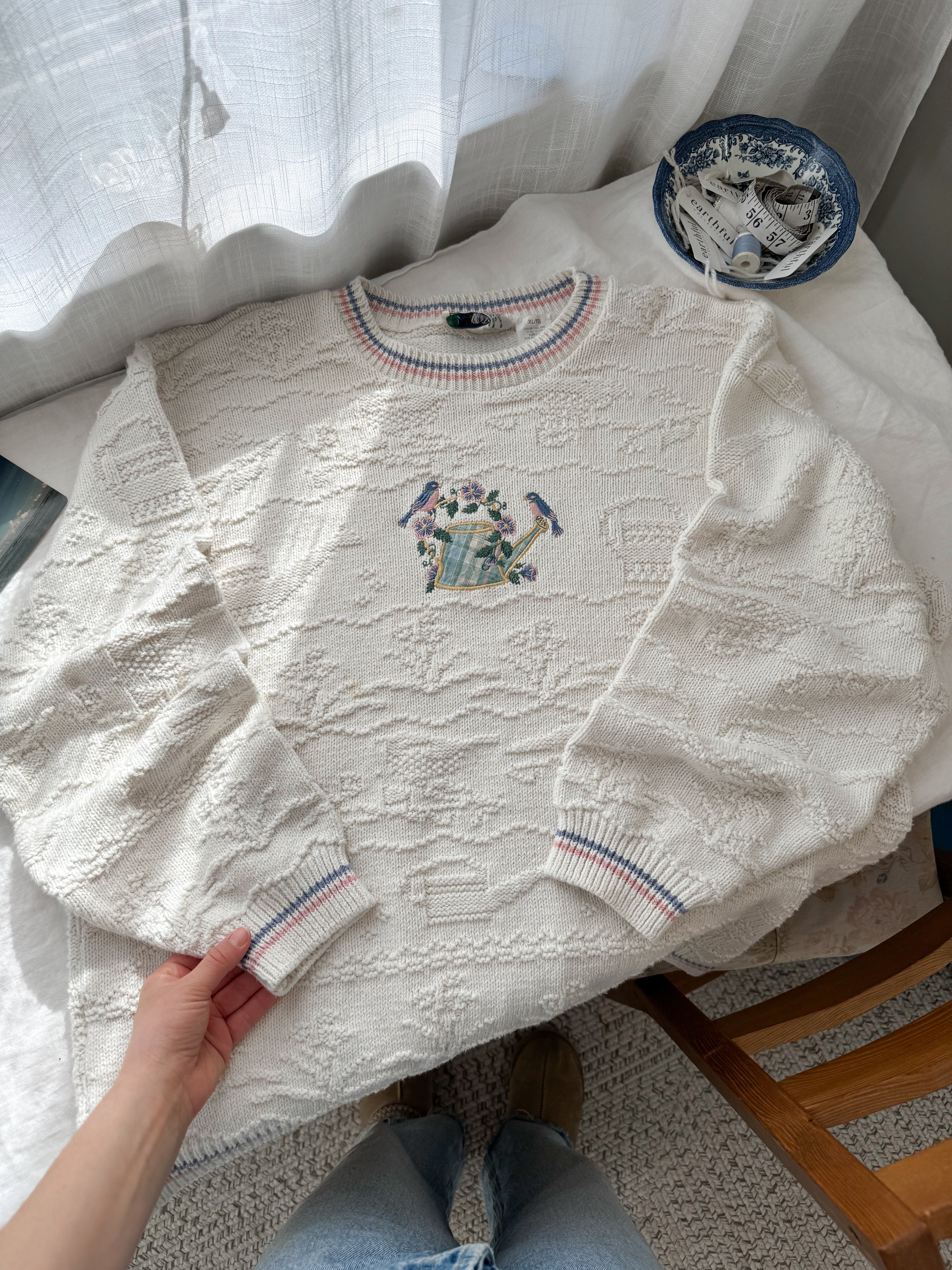 The Watering Can Textured Sweater (XL)