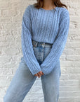 The Baby Blue Squiggle Cable Knit (L)