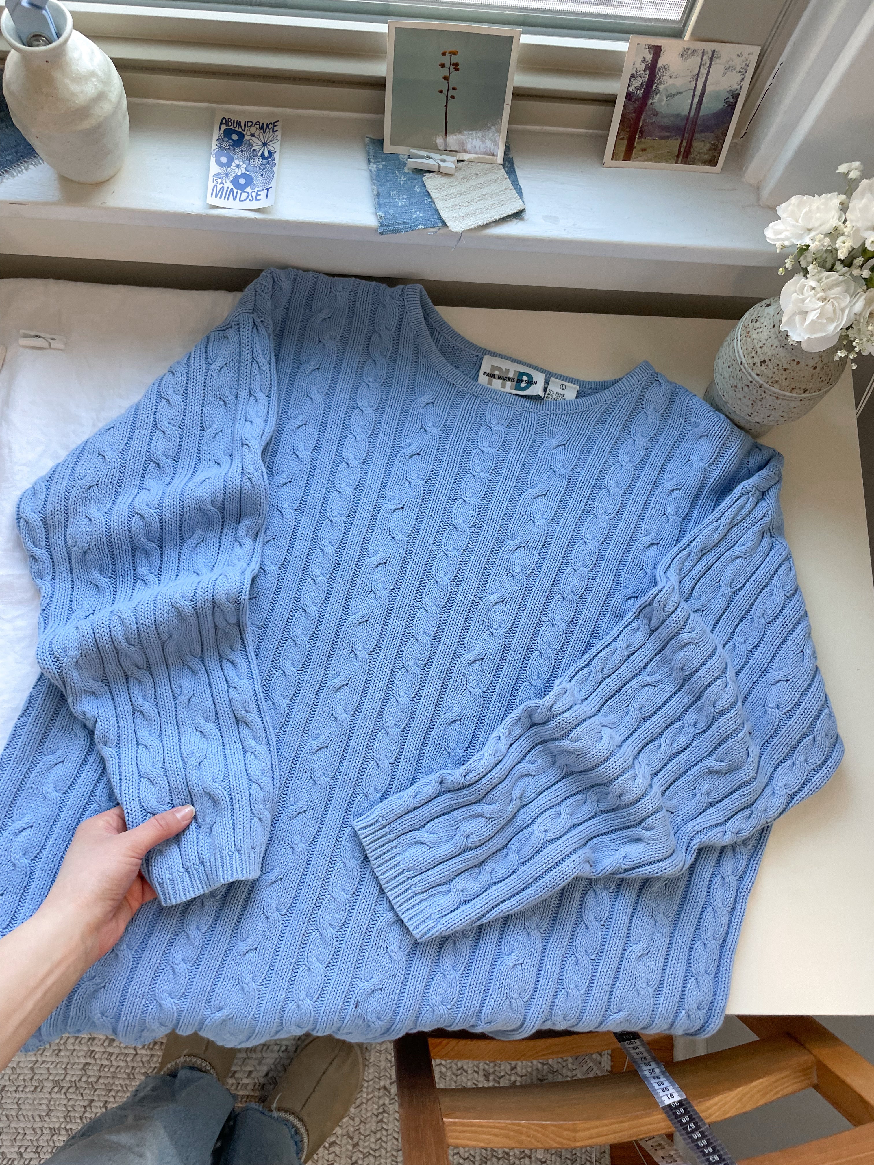 The Baby Blue Squiggle Cable Knit (L)