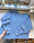 The Baby Blue Squiggle Cable Knit (L)