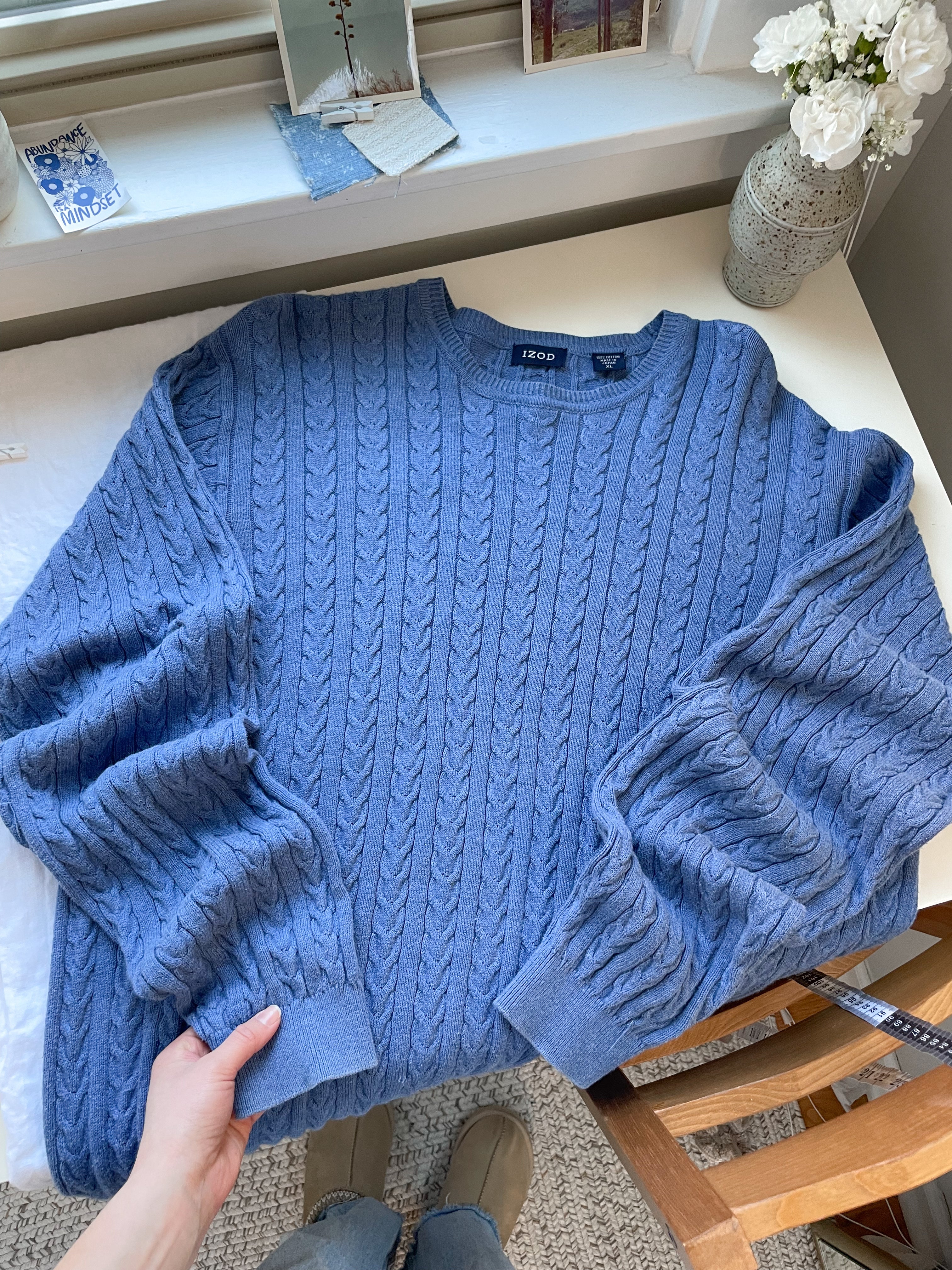 The Blue Yonder Cable Knit Sweater (XL)