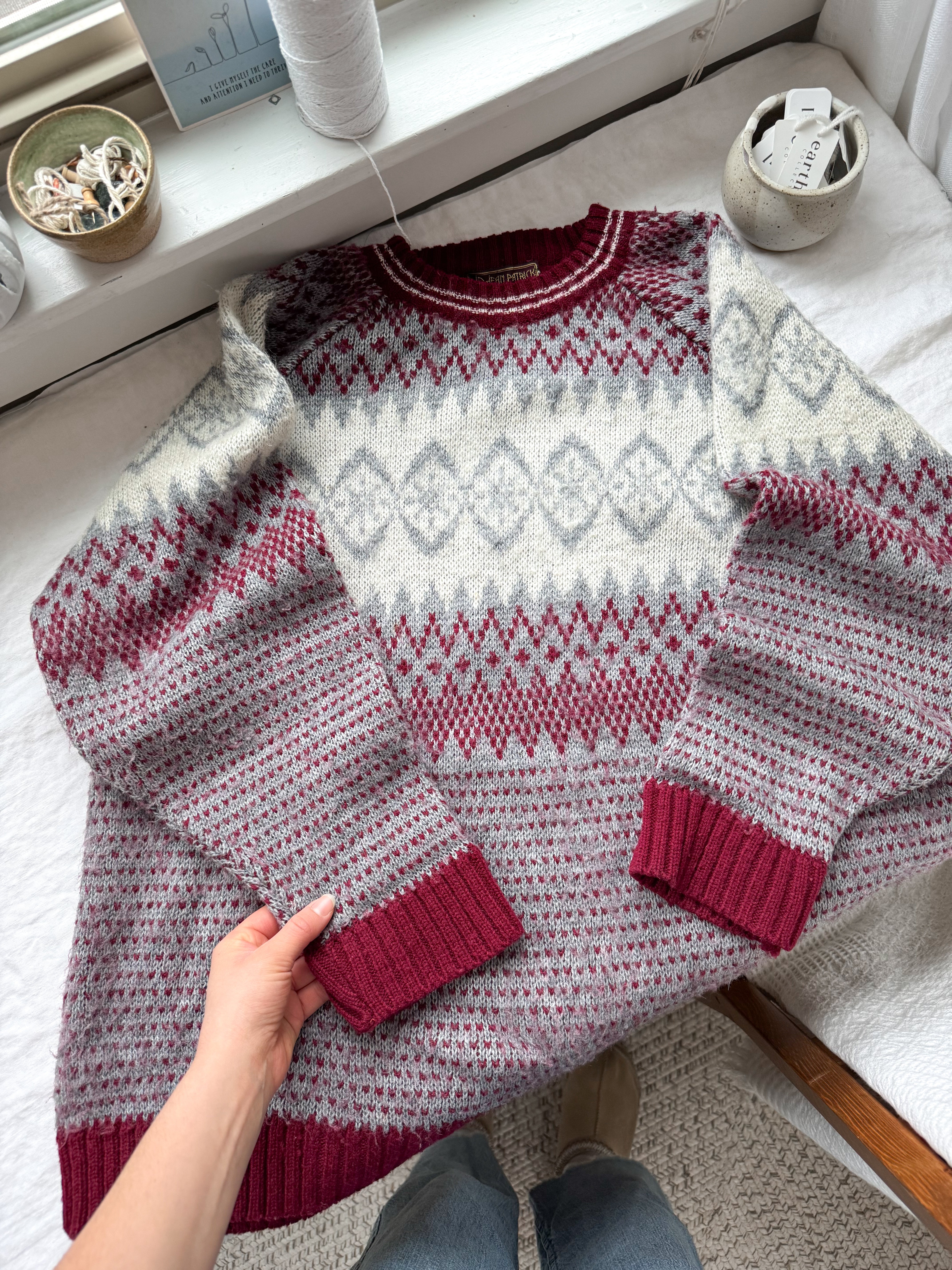 The Reddish Nordic Fair isle Sweater (L)