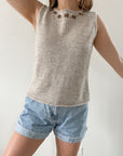 The Burlap Floral Tank (M)