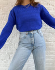 The Royal Blue Textured Sweater (M)