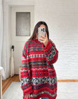 The Red Festive Fair Isle Sweater (XXL)