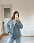 The Cloudy Blue Hooded Shacket (L)