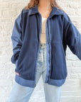 The Two Toned Navy Zip Up (L)