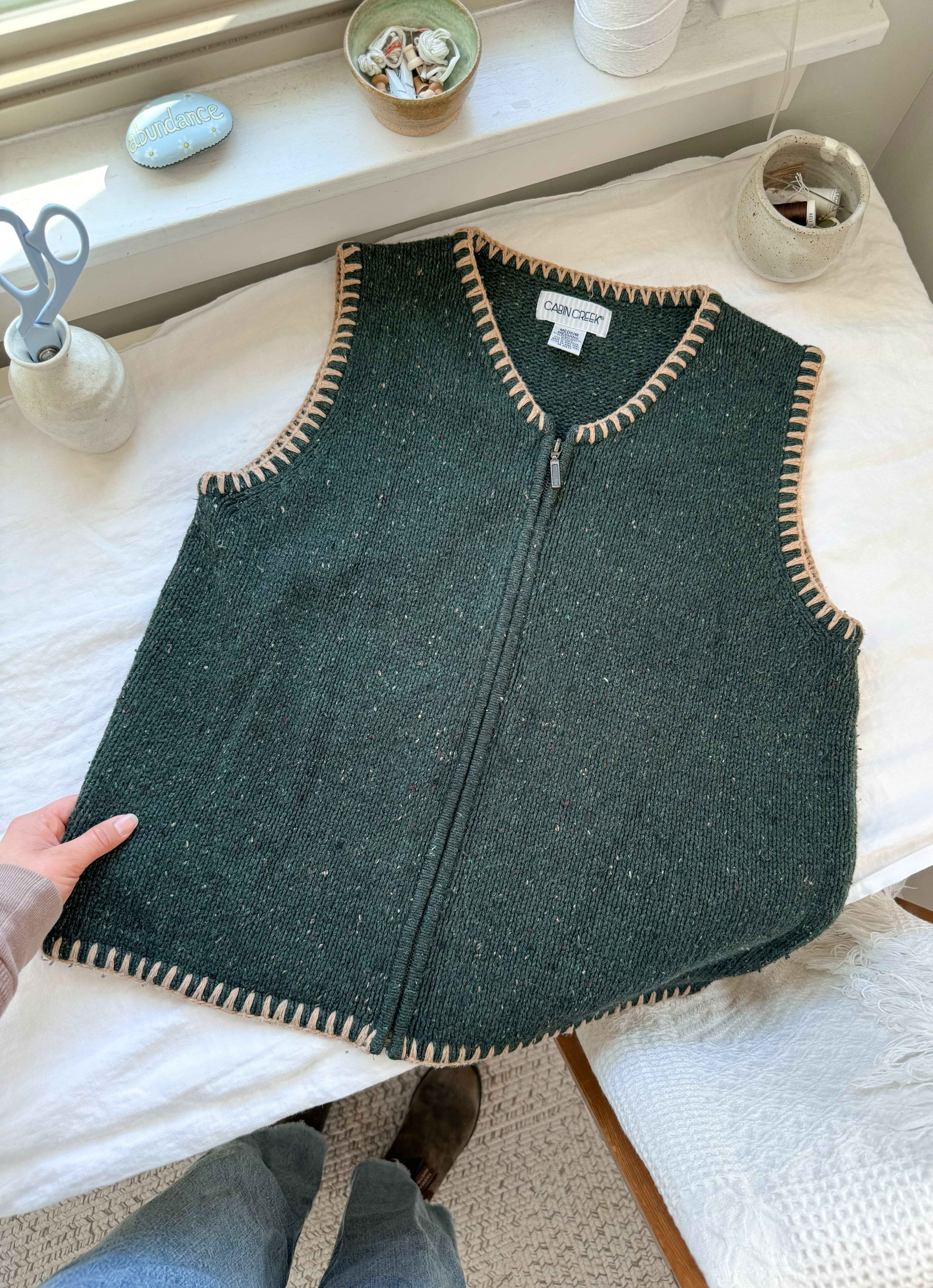 The Forest Green Knit Vest (M)