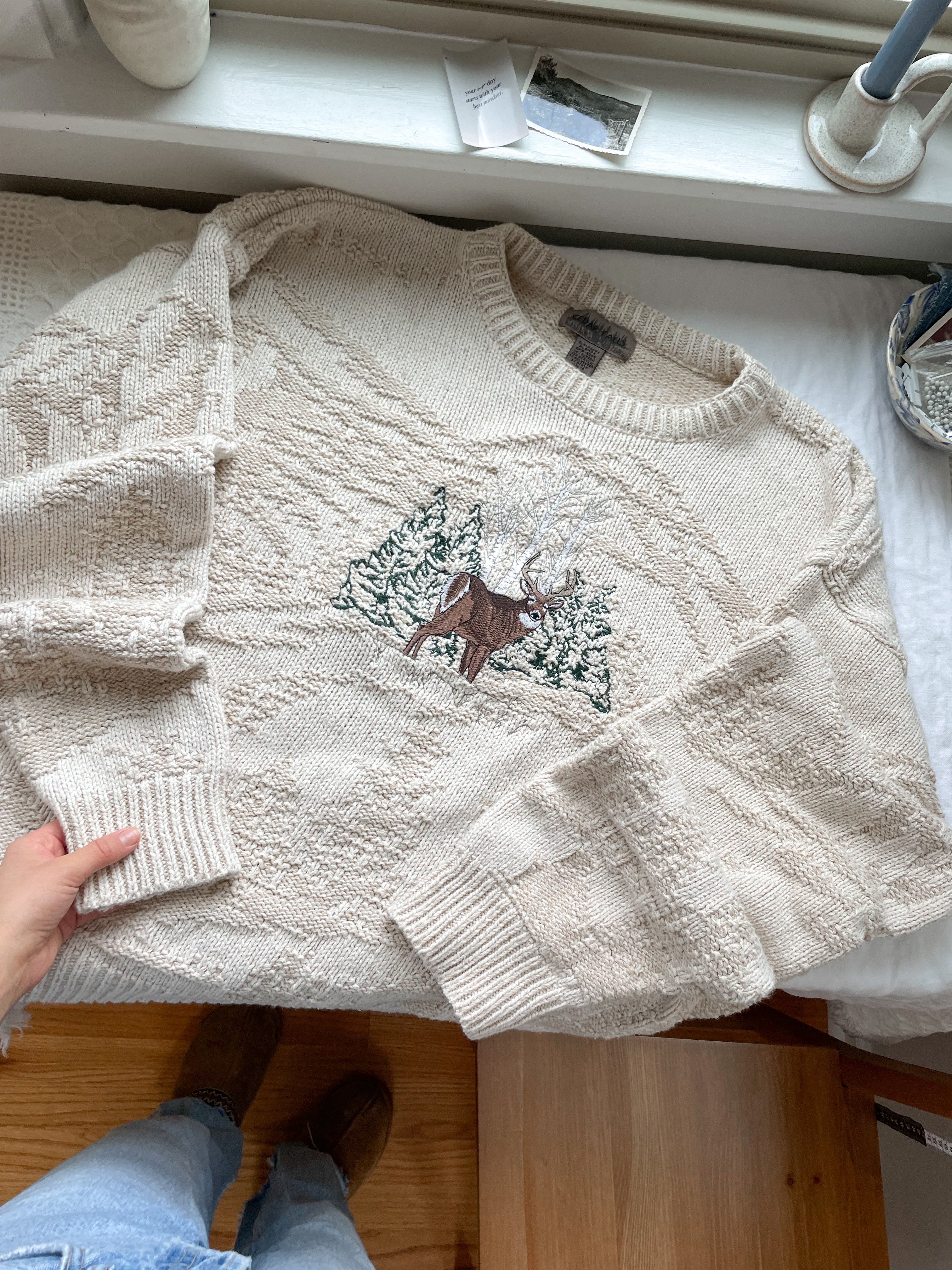 The Textured Deer Sweater (XL)