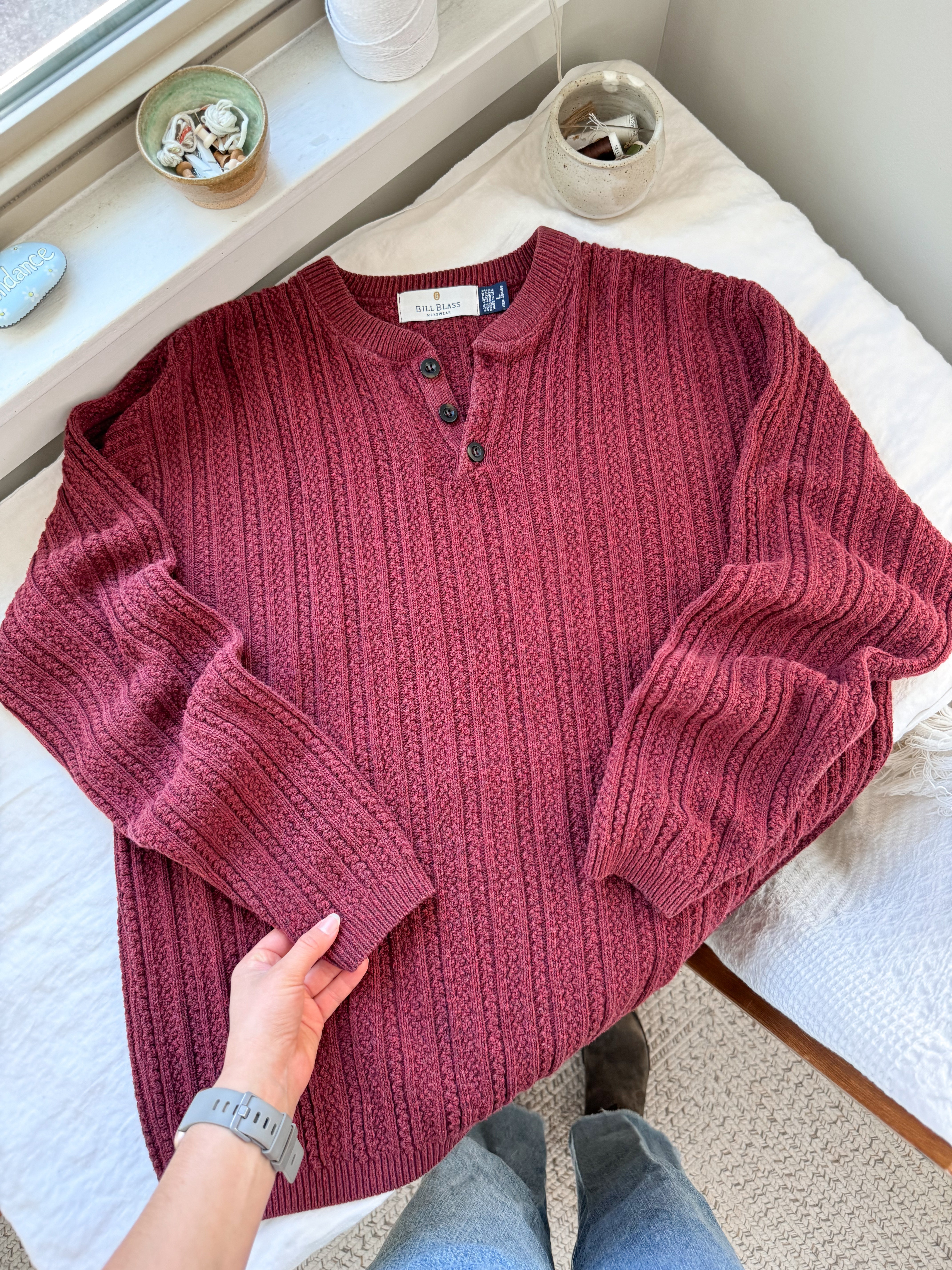 The Apple Jam Henley Sweater (L)