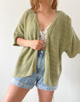 The Leafy Green Crochet Cardi (XL)