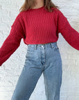 The Textured Cherry Sweater (L)