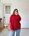 The Textured Cherry Sweater (L)