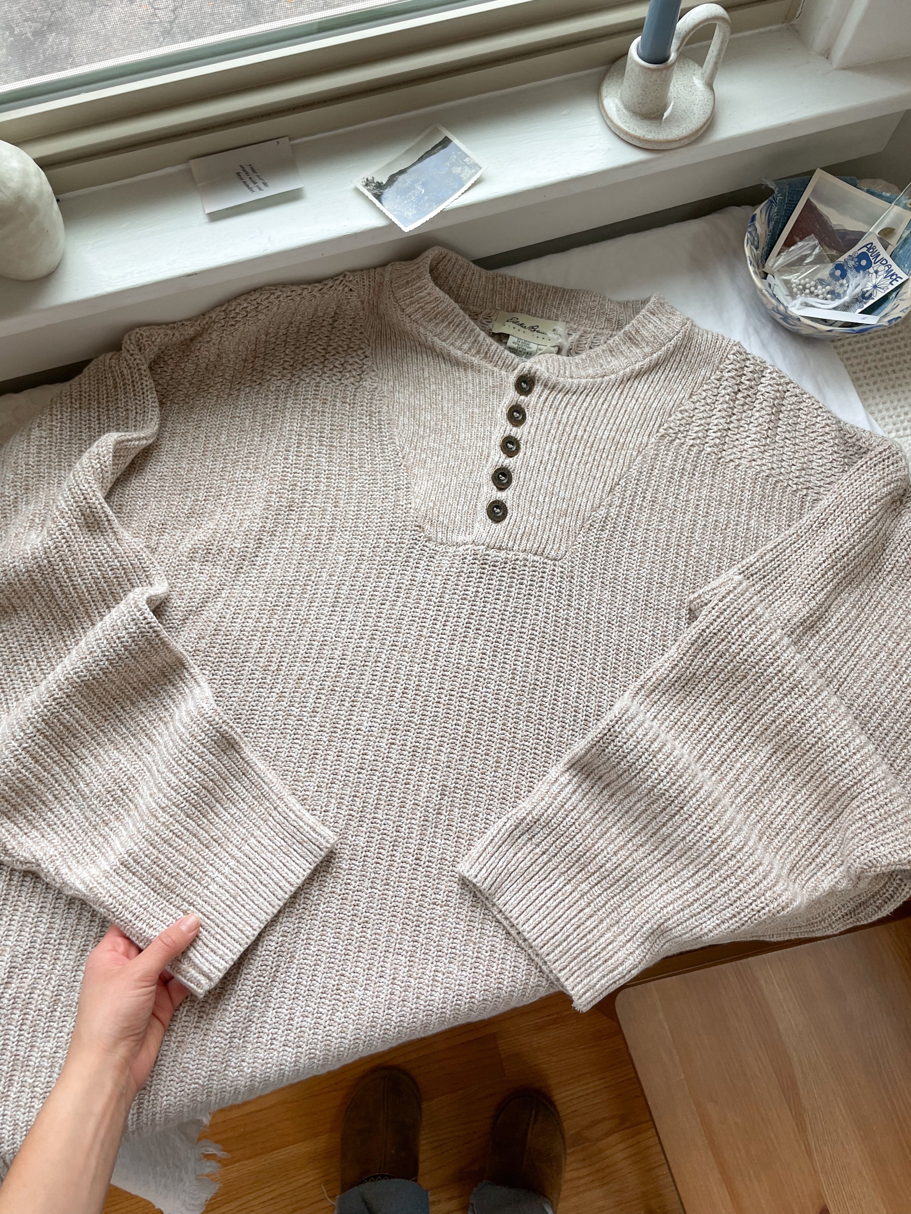 The Cozy Oat Henley Sweater (LT)