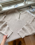 The Cozy Oat Henley Sweater (LT)