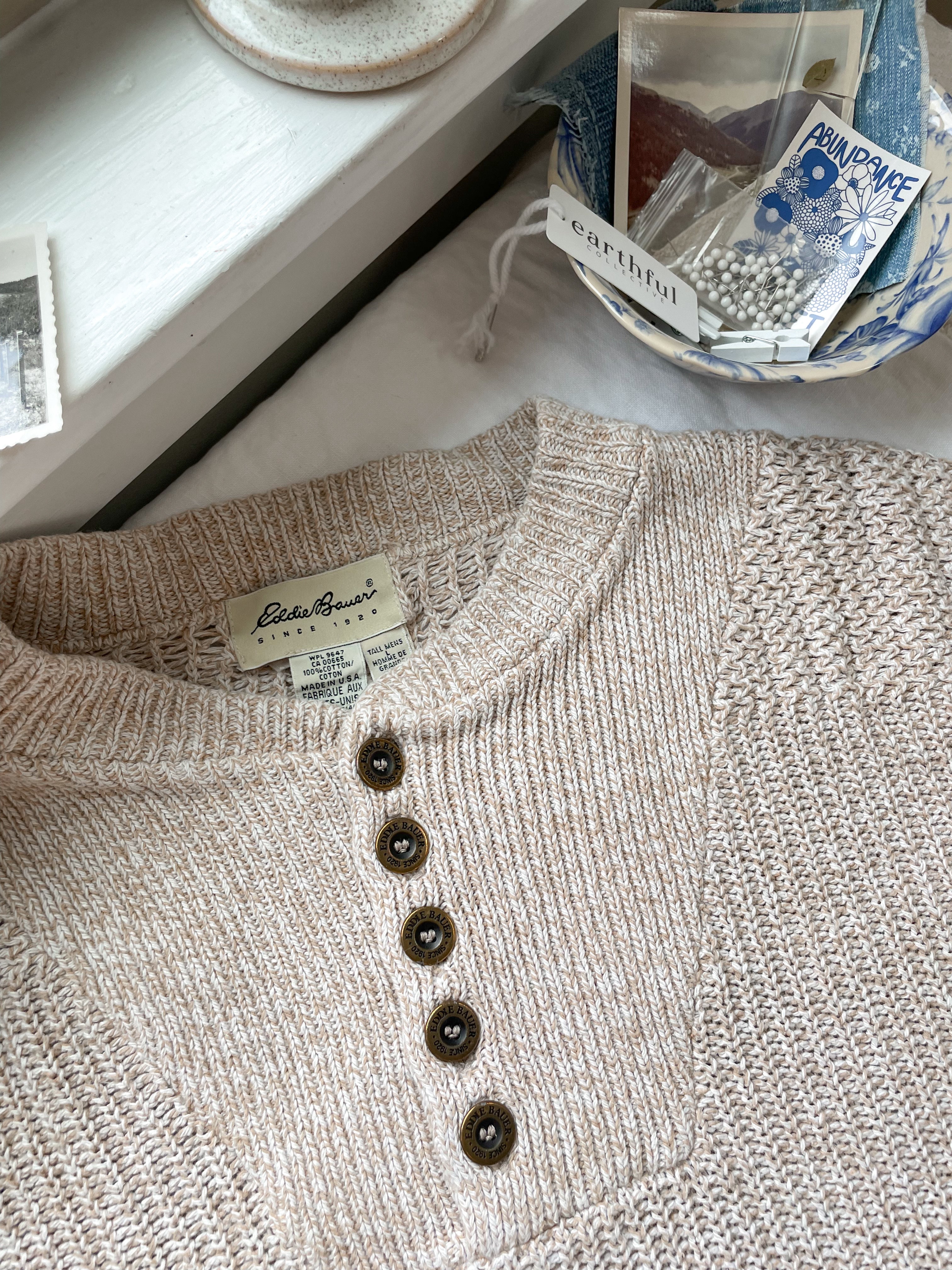 The Cozy Oat Henley Sweater (LT)