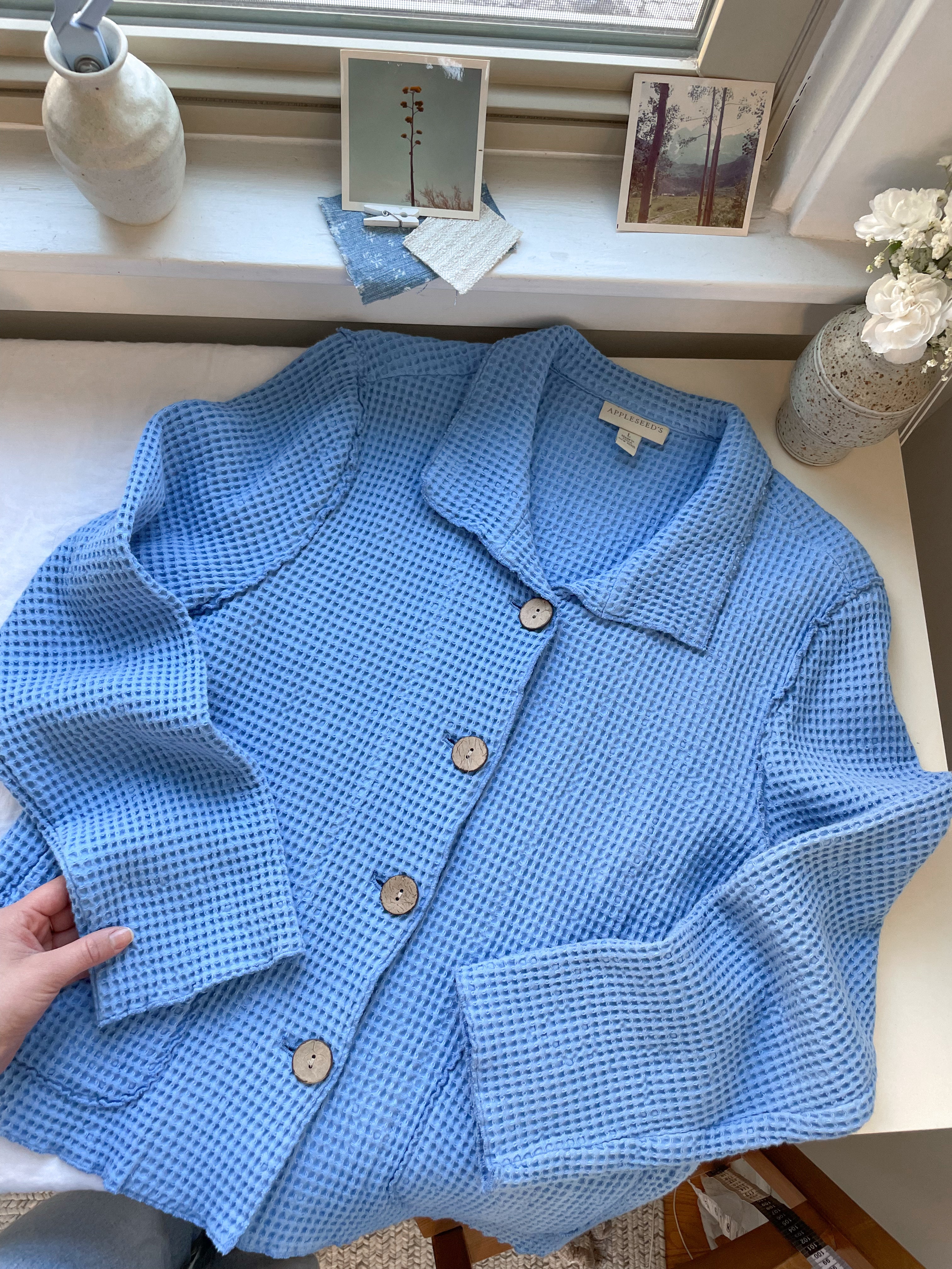 The Sky Blue Waffle Cardigan (M)