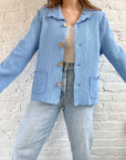 The Sky Blue Waffle Cardigan (M)