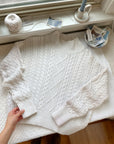 The White Cable Knit Mockneck (M)