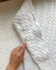 The White Cable Knit Mockneck (M)