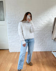 The White Cable Knit Mockneck (M)