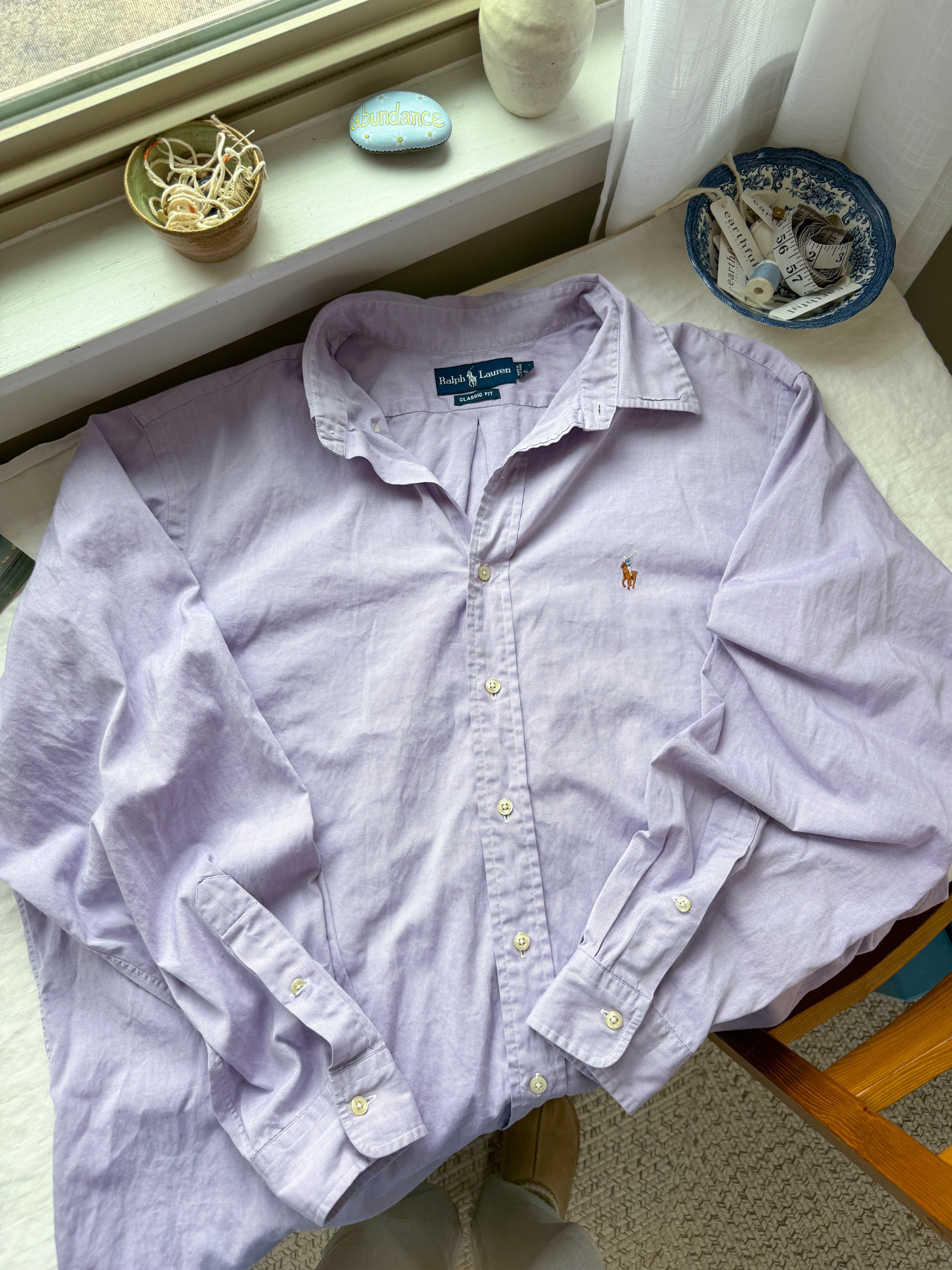 The Lavender Polo Button Up (XL)