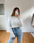 The White Cable Knit Mockneck (M)