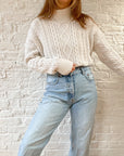 The White Cable Knit Mockneck (M)