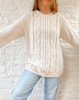 The Ivory Collared Cable Knit (M)