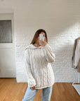 The Ivory Collared Cable Knit (M)