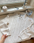 The Ivory Collared Cable Knit (M)