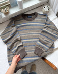 The Neutral & Blue Striped Sweater (M)