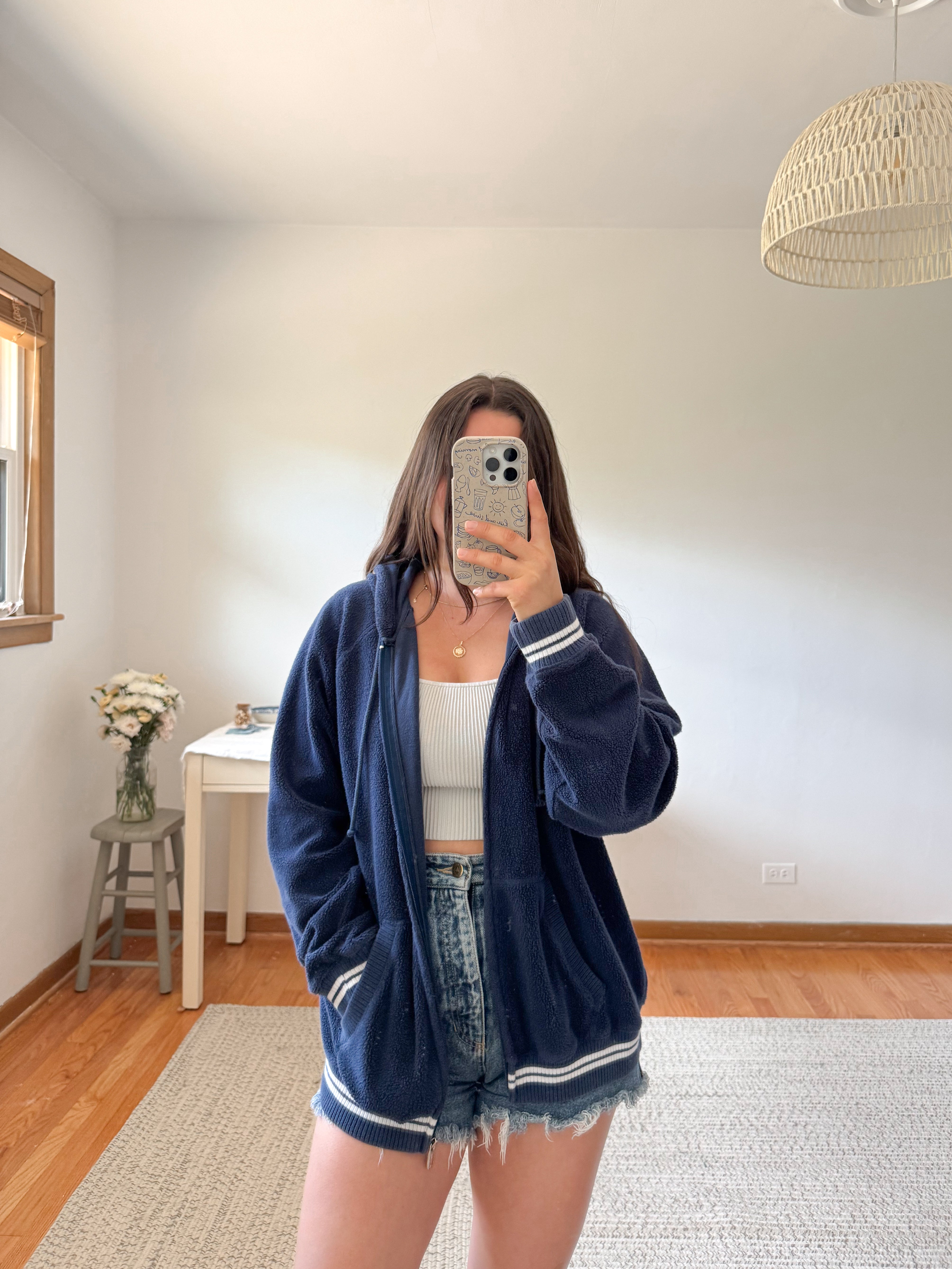 The Navy Striped Zip Up (XL)