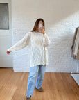 The Hand Knit Cream Sweater (L)