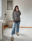 The Neutral & Blue Striped Sweater (M)