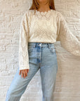 The Hand Knit Cream Sweater (L)