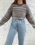 The Neutral & Blue Striped Sweater (M)