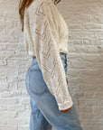 The Hand Knit Cream Sweater (L)