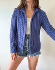 The Indigo Zipper Cardigan (M)