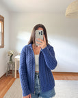 The Indigo Zipper Cardigan (M)