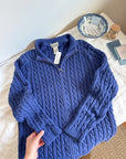 The Indigo Zipper Cardigan (M)