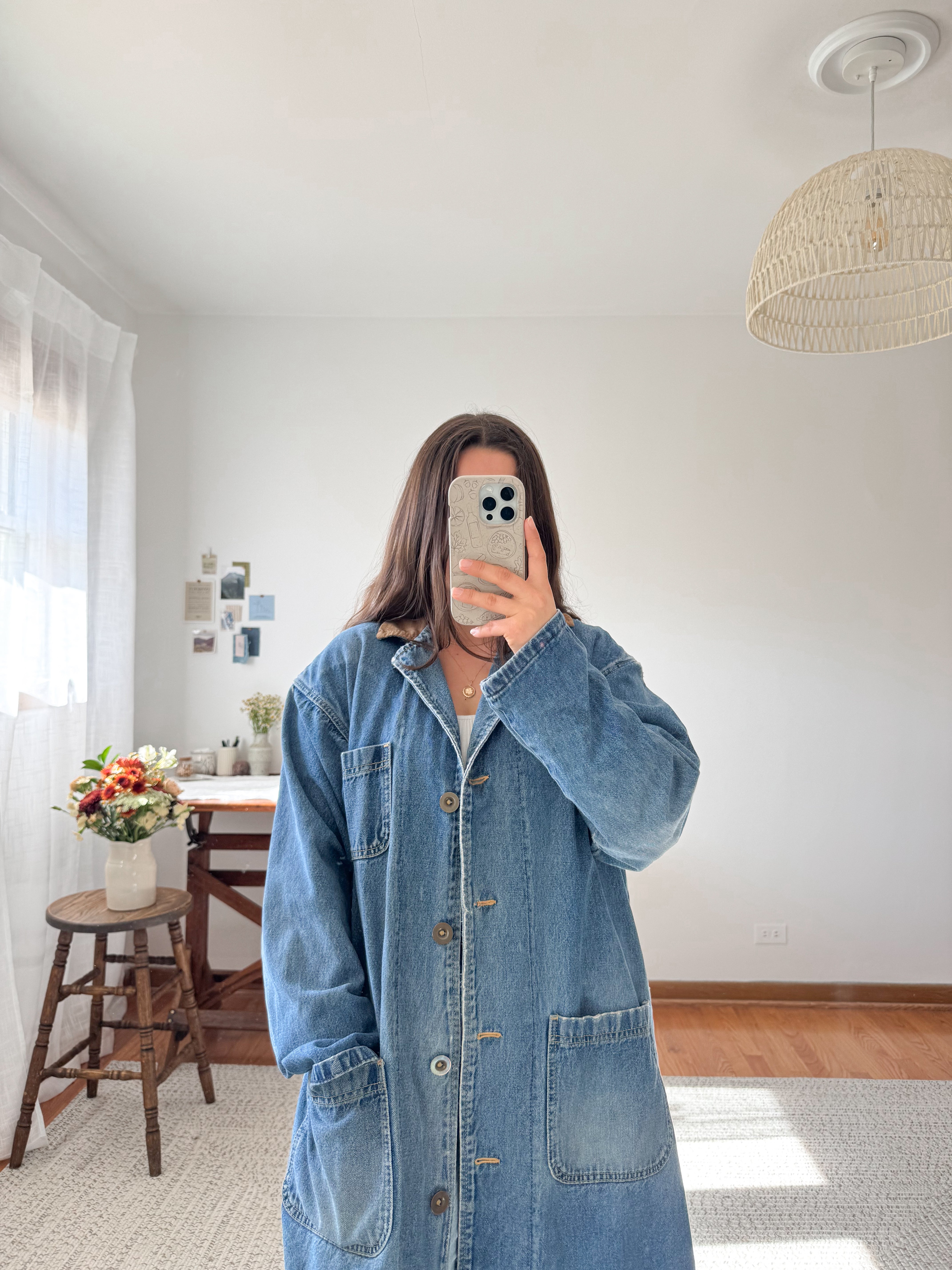 The Denim Barn Trench Coat (M)